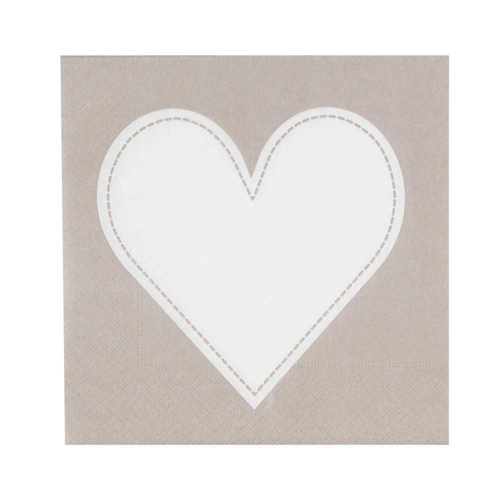 Serviettes de table coeur Pqt/20