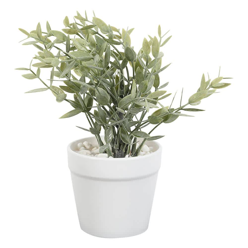 Plante artificielle avec pot en polypropylène blanc ASTELLA