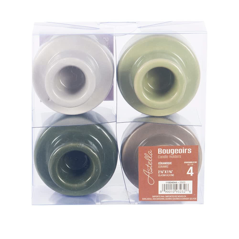 Ensemble de 4 bougeoirs en céramique ASTELLA