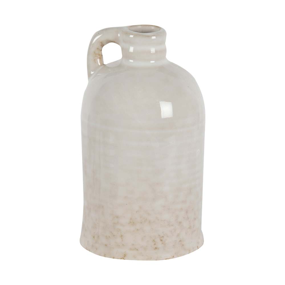 Vase décoratif en céramique blanche rustique ASTELLA