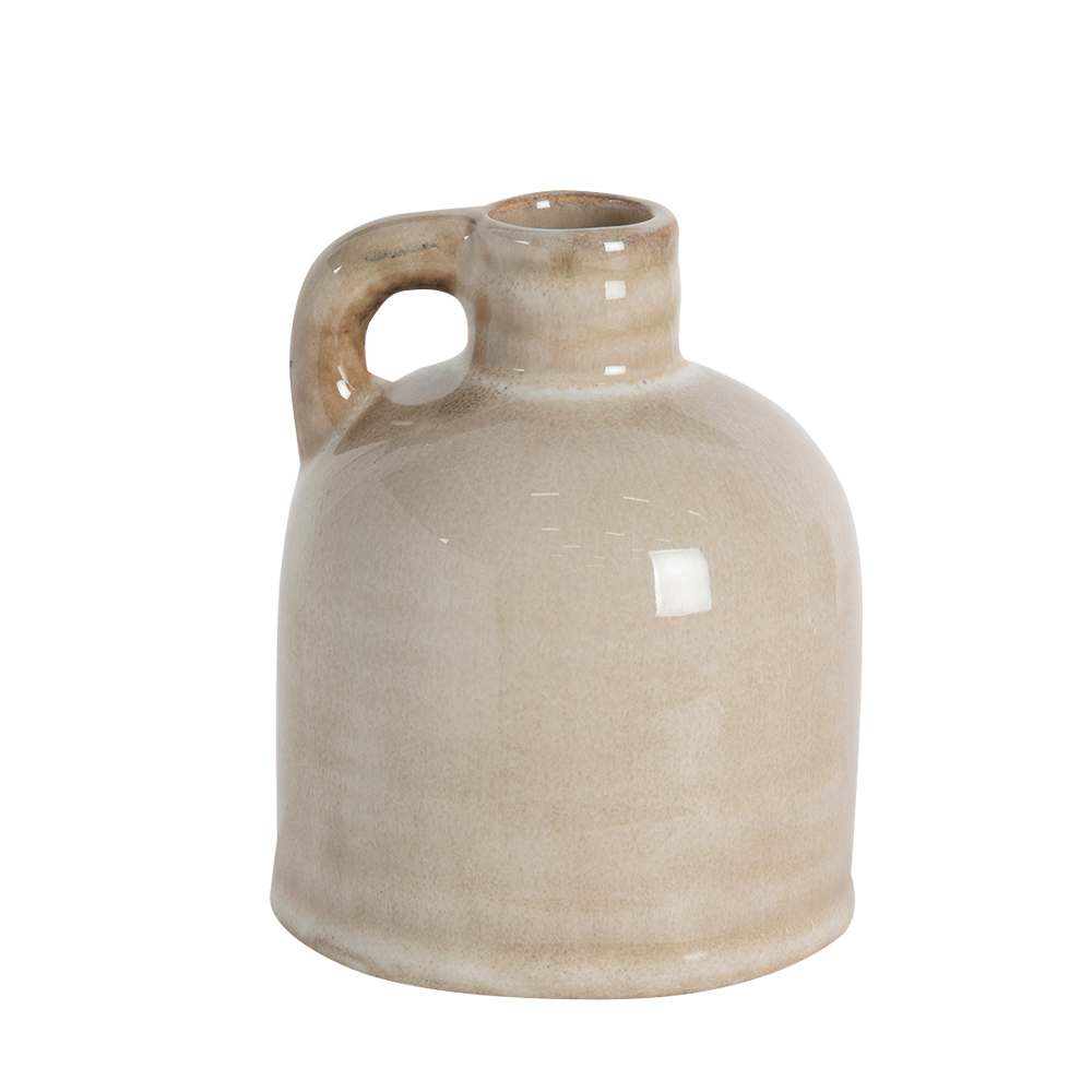 Vase décoratif en céramique beige rustique ASTELLA