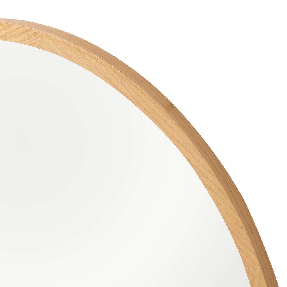 Miroir Vasto rond avec cadre en fibre de bois fini naturel  20 po
