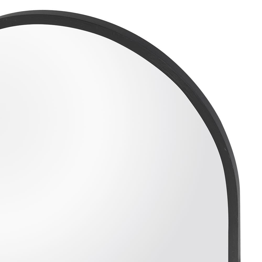 Miroir Ovation ovale avec cadre en aluminium noir 14 1/2 po x 48 po