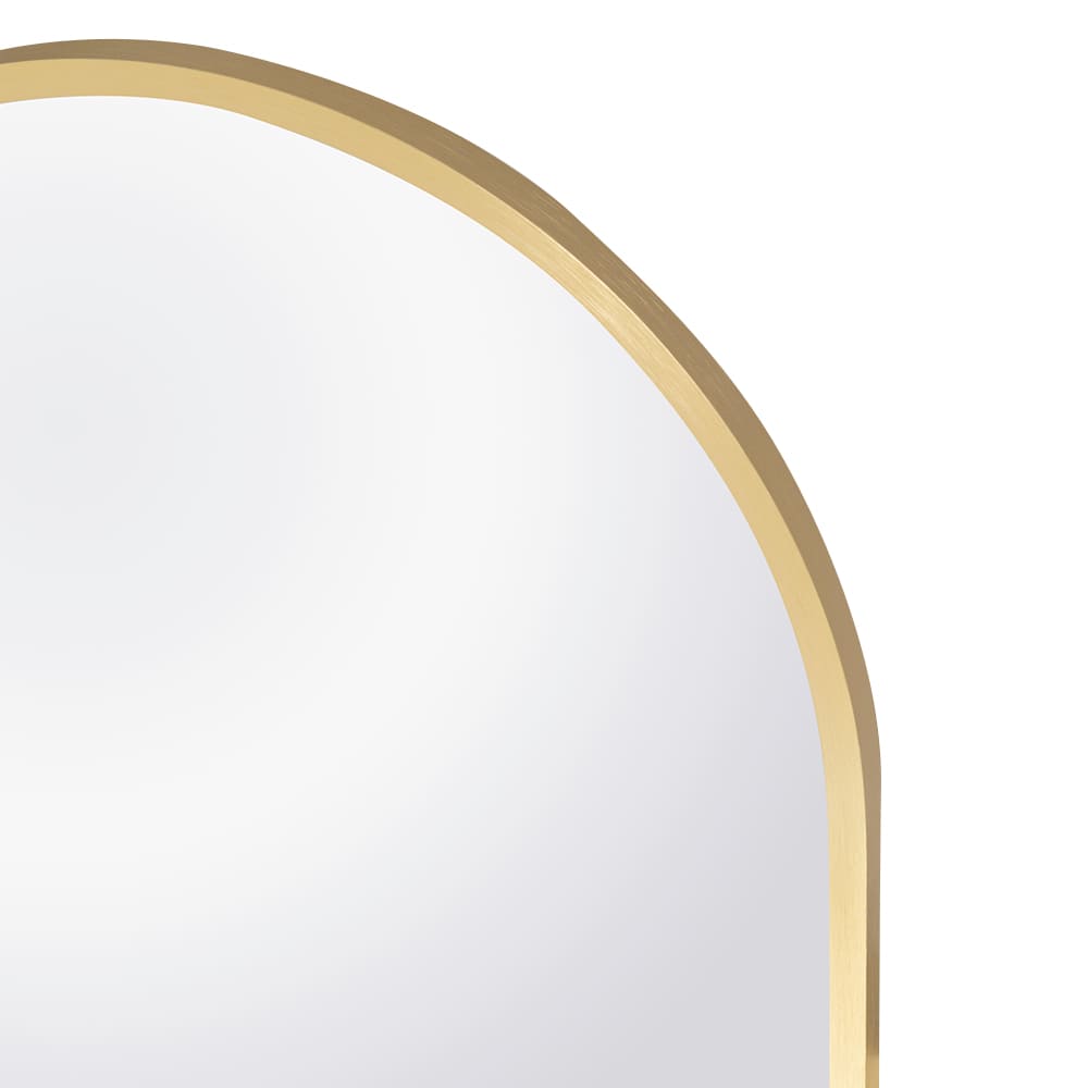 Ovation Oval Mirror with Brass Finish Aluminum Frame 14 1/2 in. x 48 in.