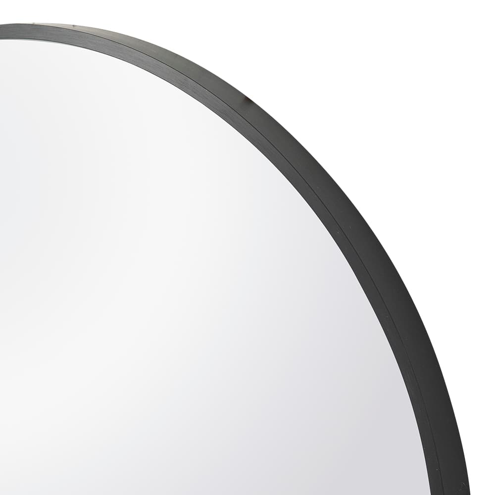 Round Mirror with Black Aluminum Frame 20 in.