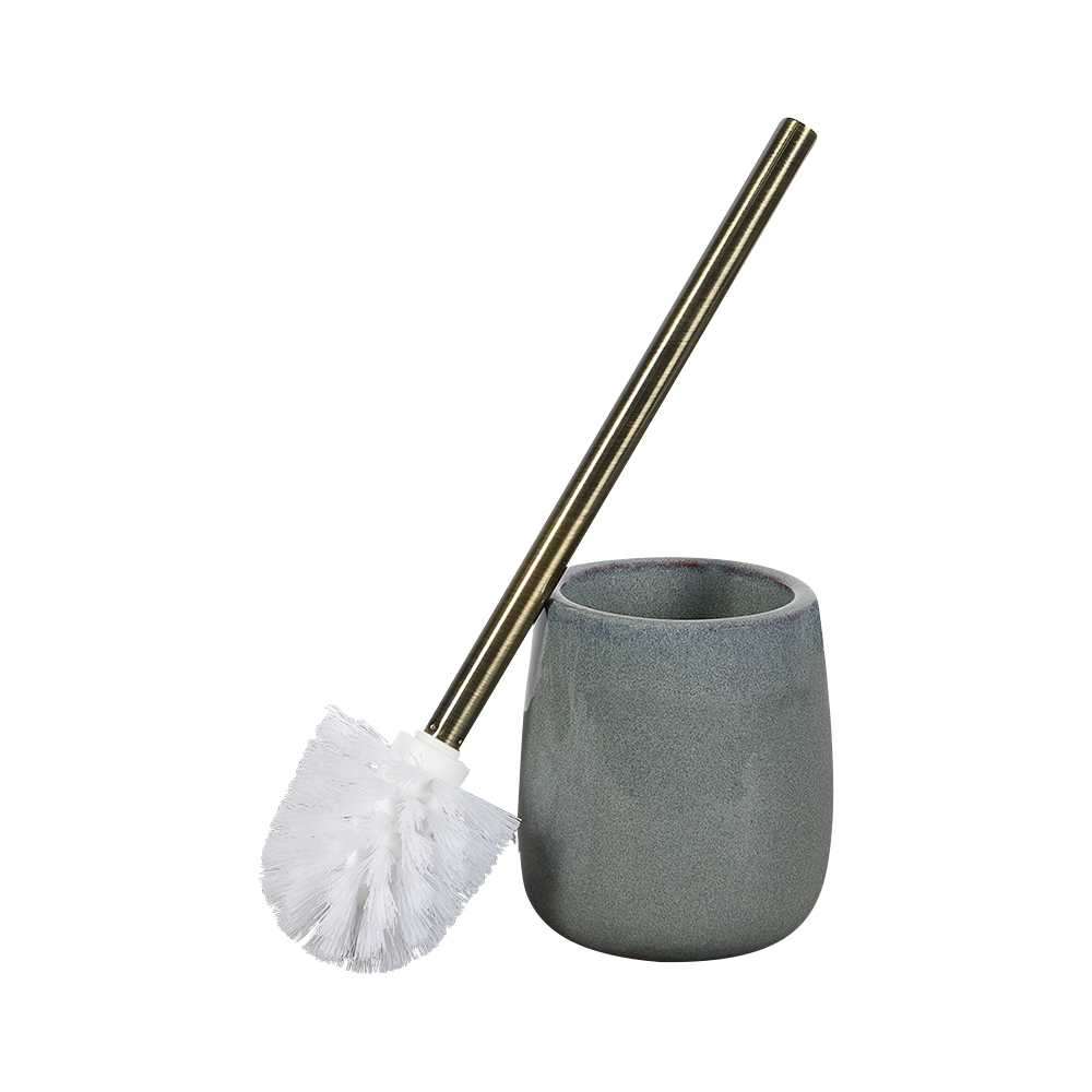 Brosse de toilette avec support en grès effet bronze TASSILI