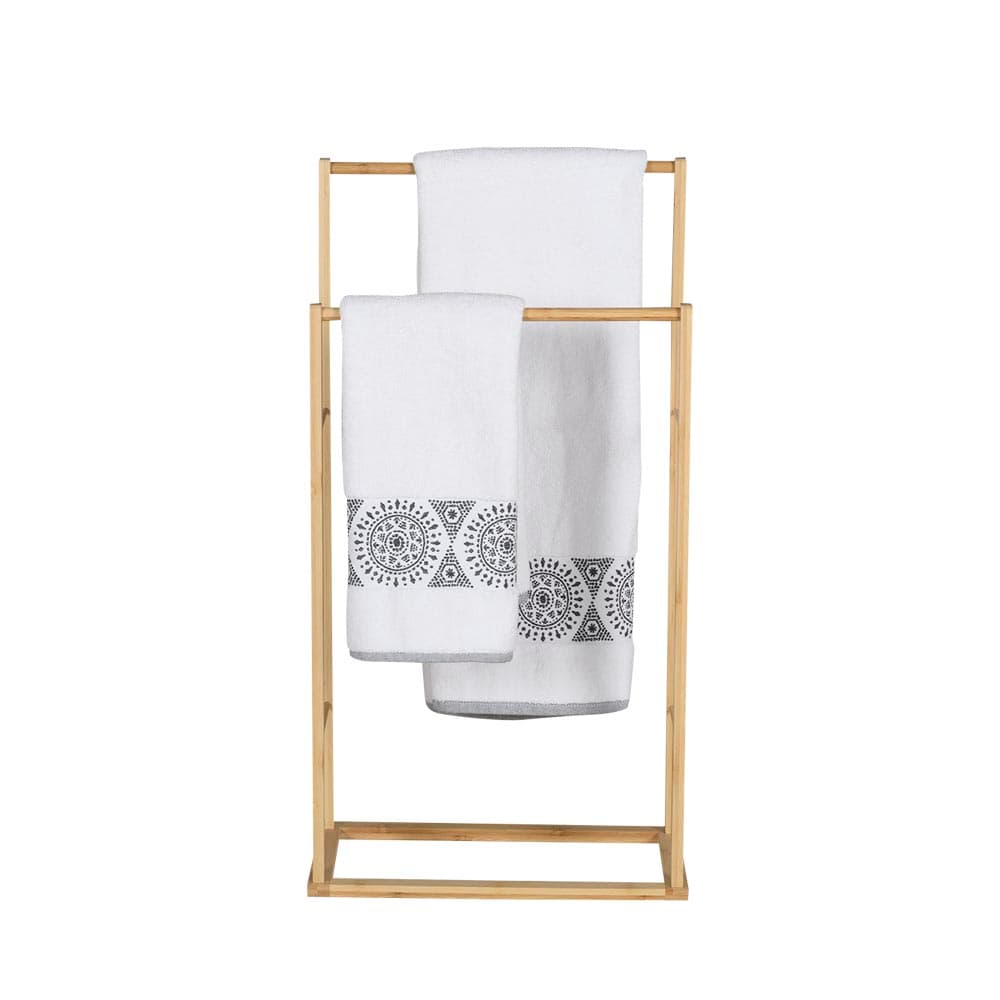 Porte-serviettes à 2 niveaux en bambou TASSILI