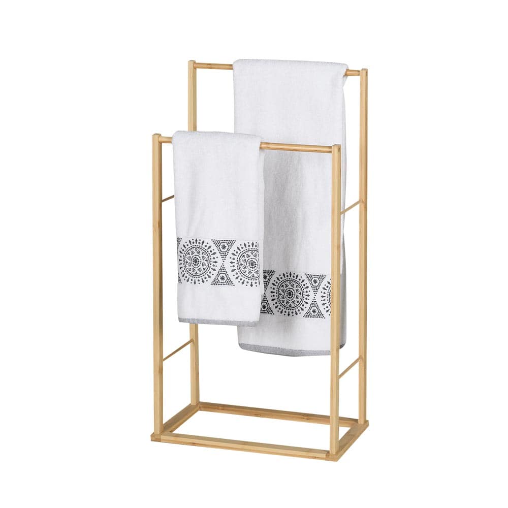 Porte-serviettes à 2 niveaux en bambou TASSILI