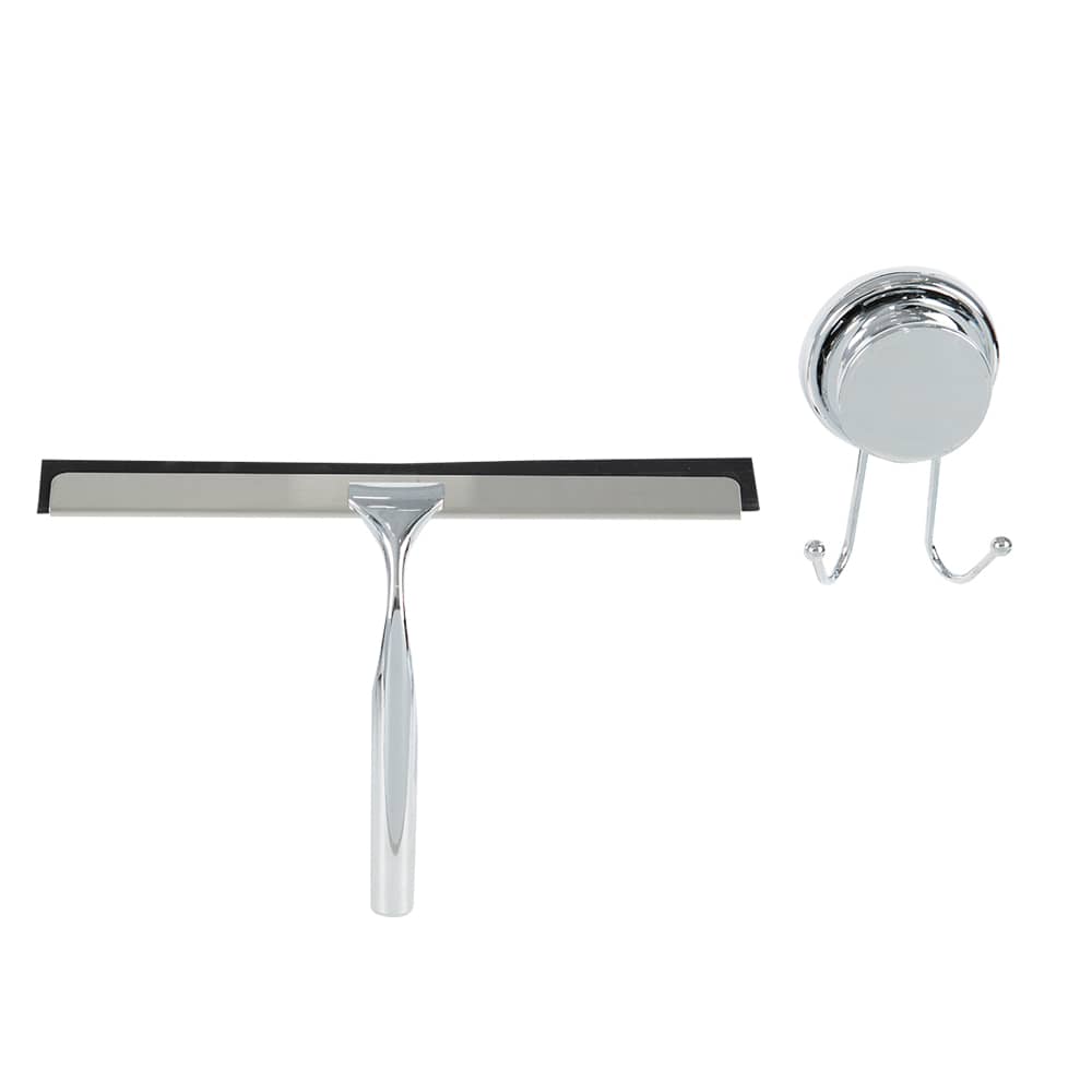 Raclette de douche avec support à ventouse chrome 9 5/8 po TASSILI