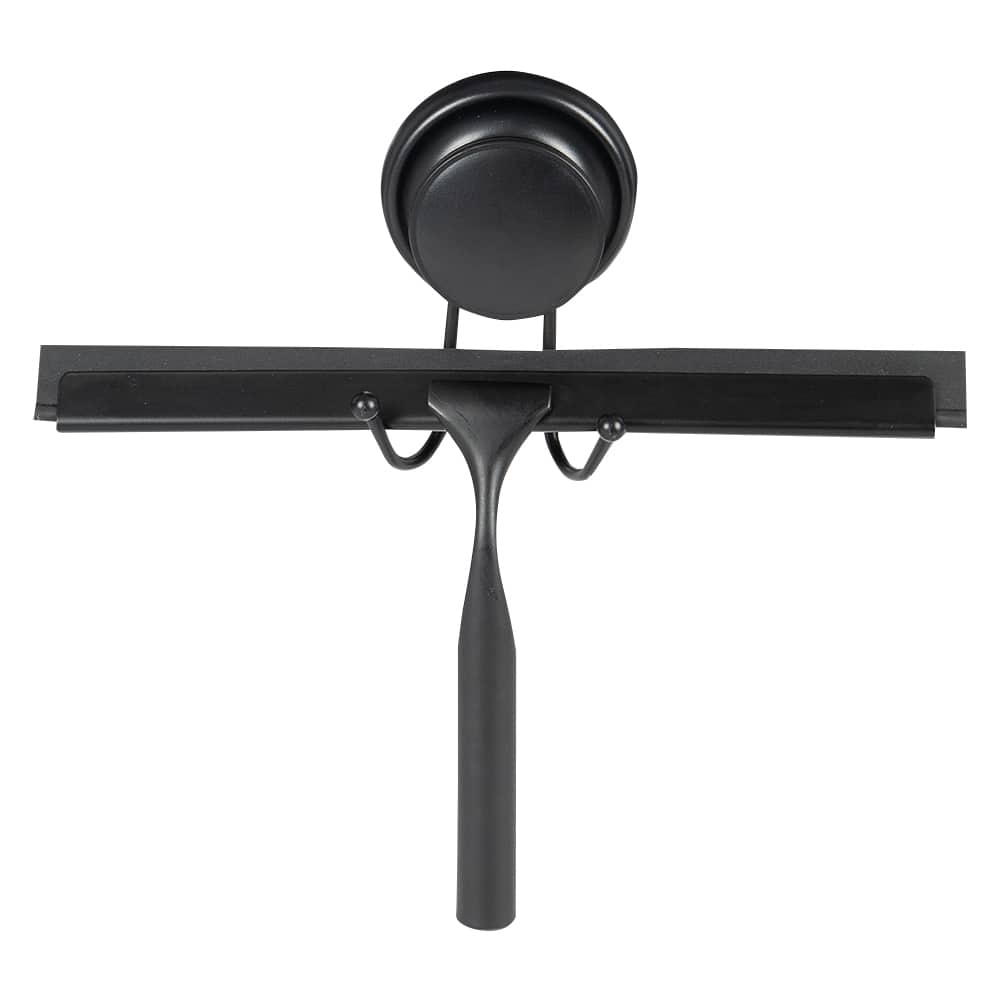 TASSILI Shower Squeegee with Suction Cup Holder Black 9 5/8 in.