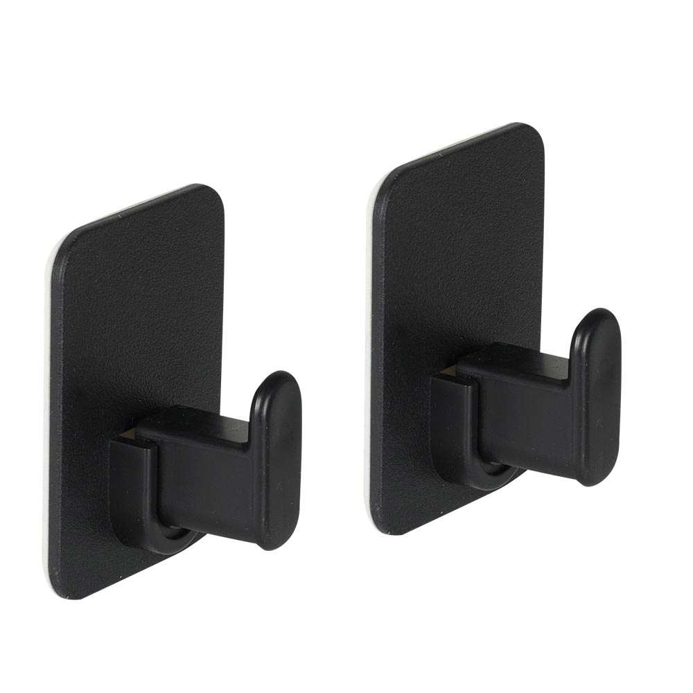 Crochets adhésifs noirs Pqt/2