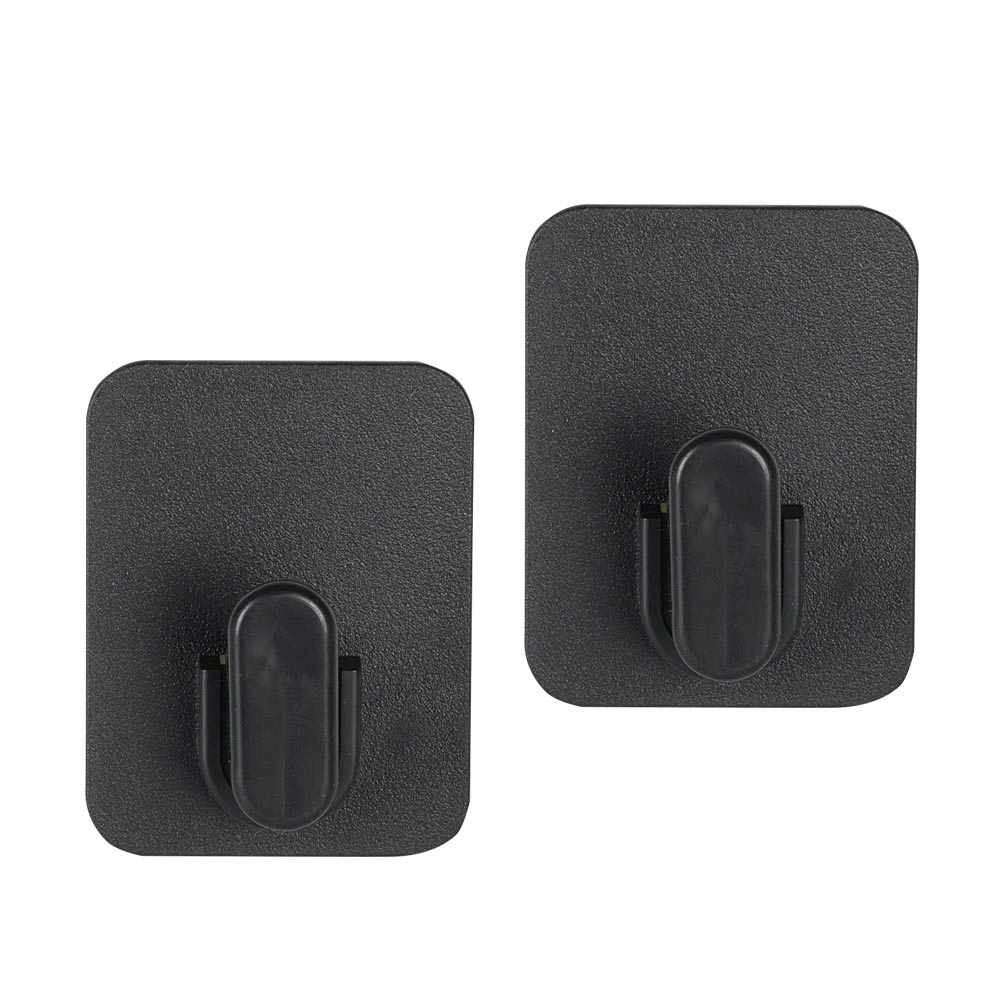 Crochets adhésifs noirs Pqt/2