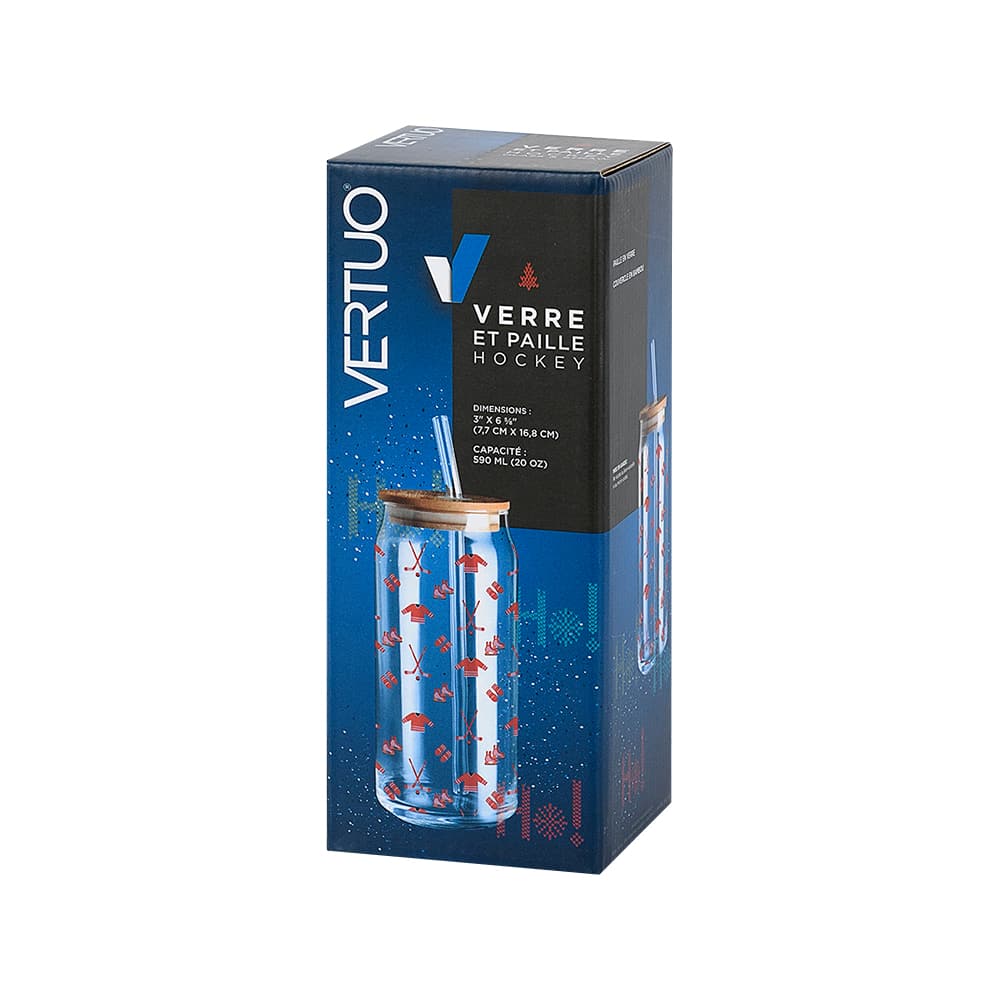 Verre et paille hockey 590 ml VERTUO