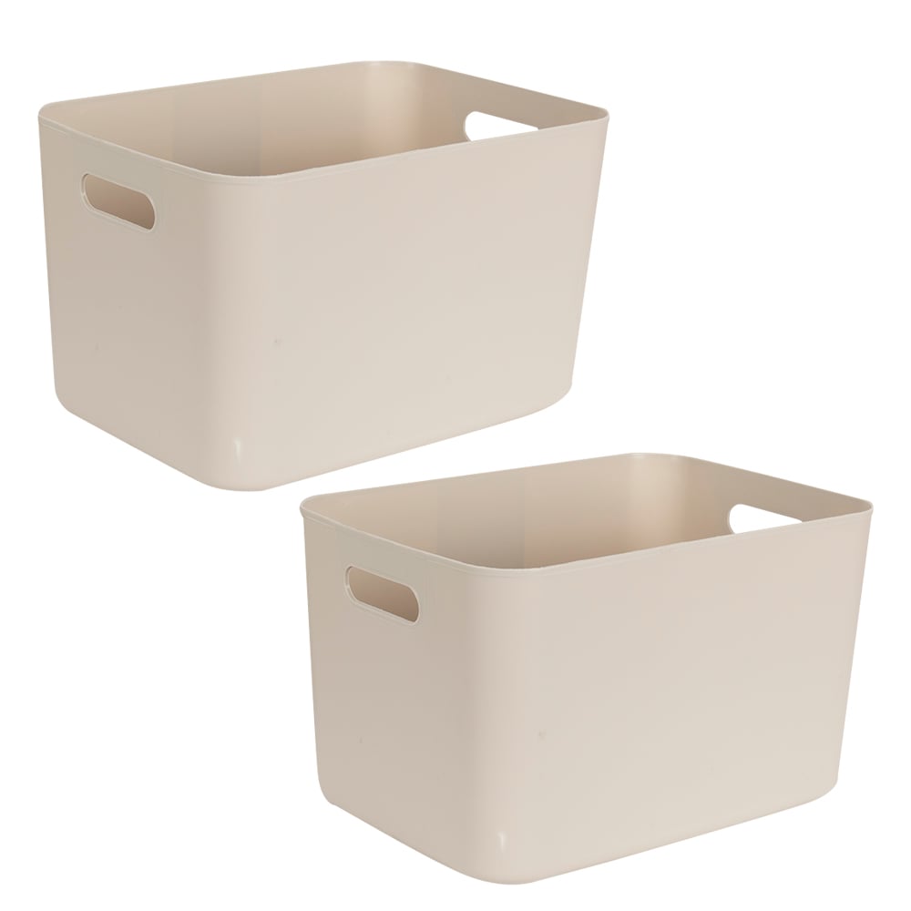 Ensemble de 2 bacs de rangement beiges
