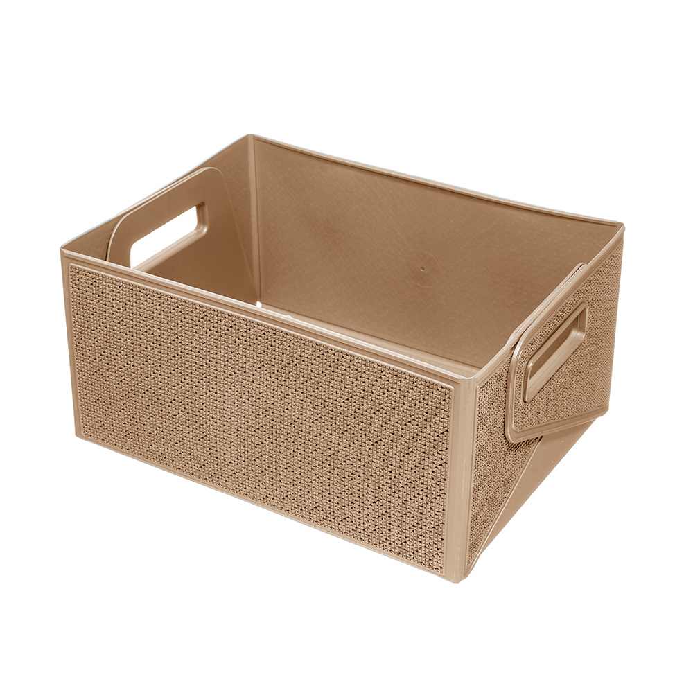 Bac de rangement pliable beige 11 L