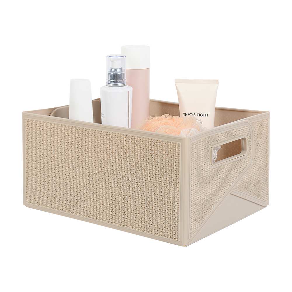 Bac de rangement pliable beige 11 L