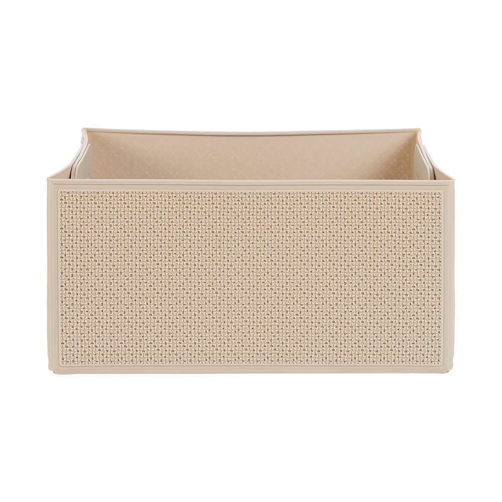 Bac de rangement pliable beige 11 L