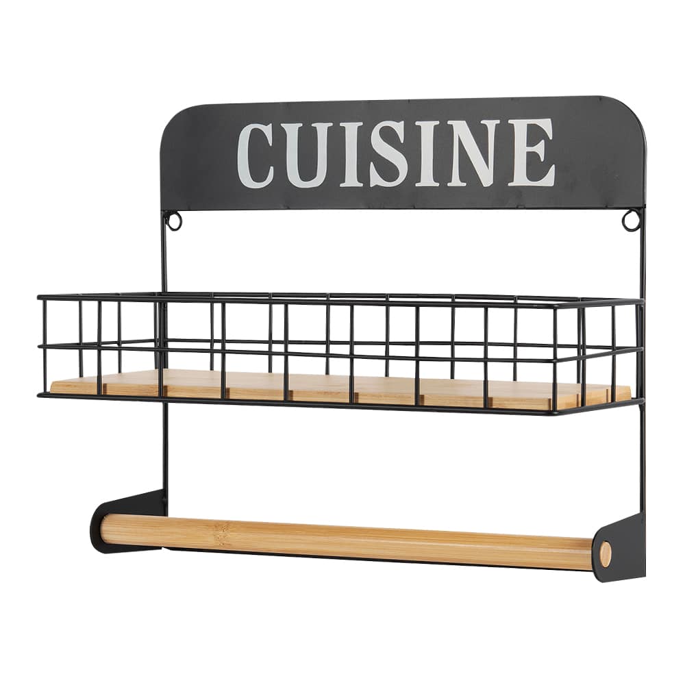 Panier avec support à essuie-tout mural