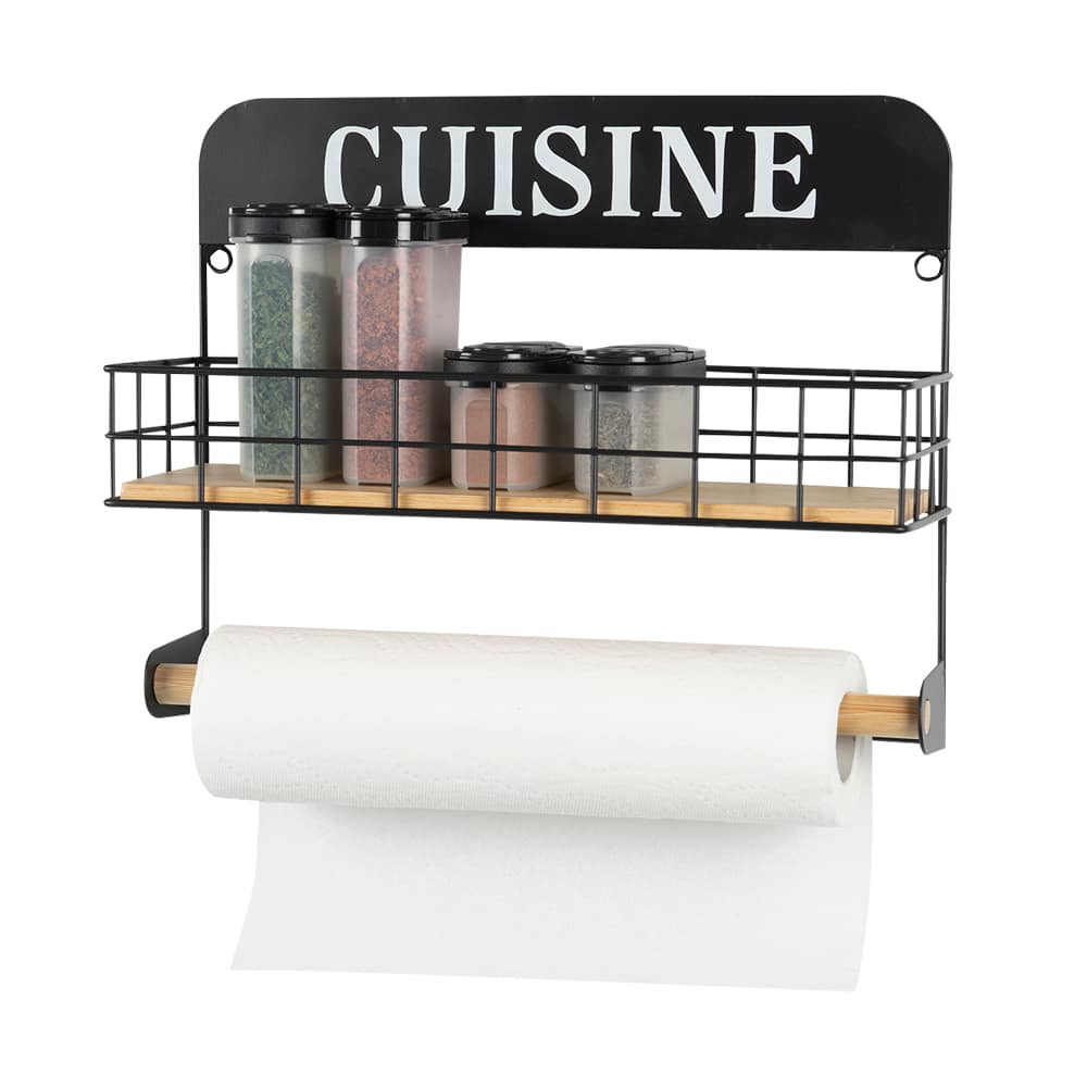 Panier avec support à essuie-tout mural