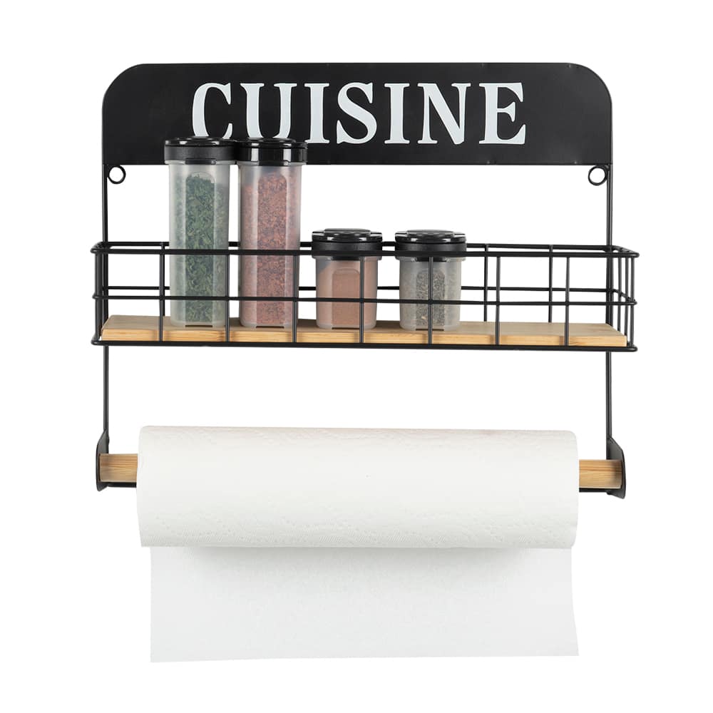 Panier avec support à essuie-tout mural