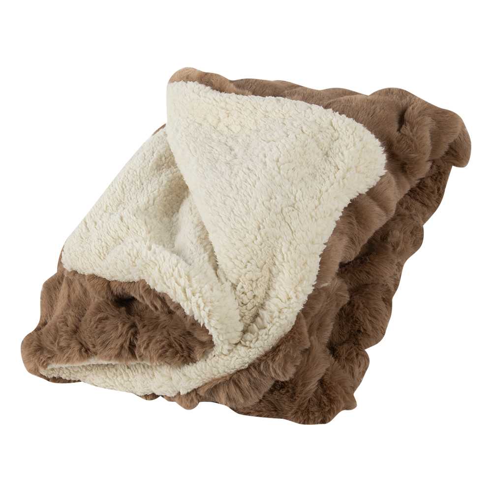 Jeté effet fourrure moka 49 1/4 po x 59 po ASTELLA