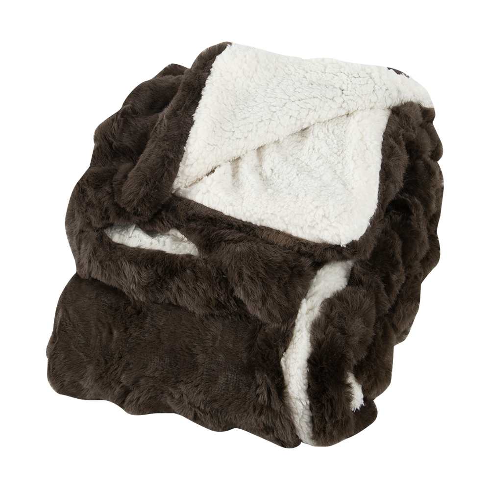 Jeté effet fourrure brune 49 1/4 po x 59 po ASTELLA