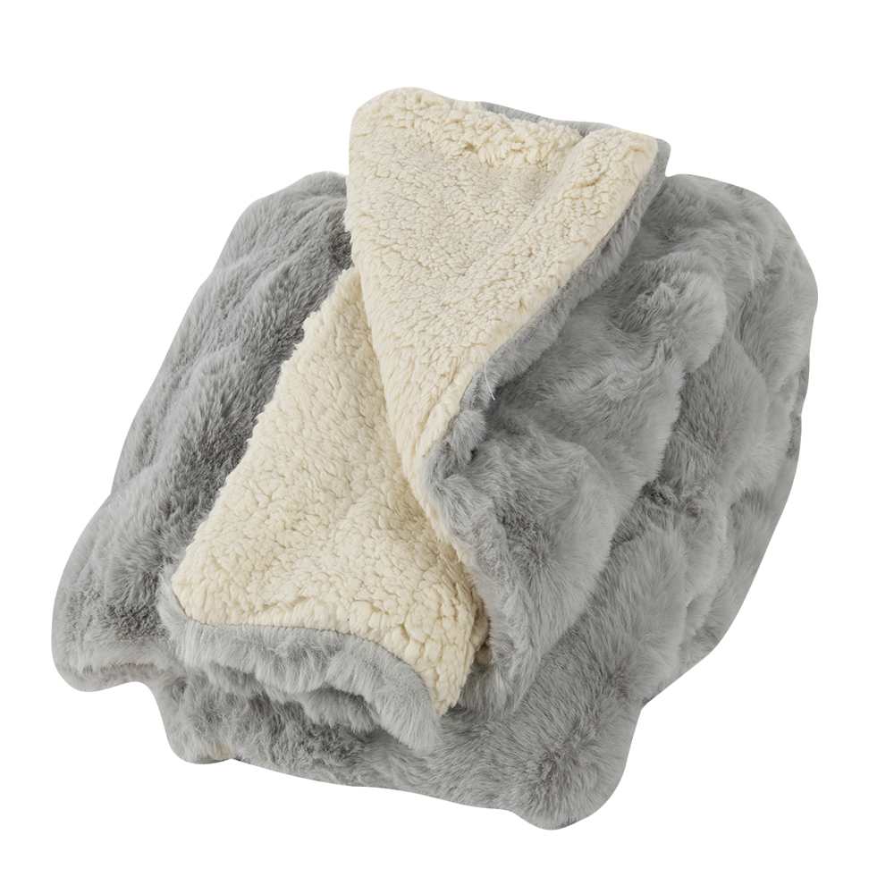 Jeté effet fourrure grise 49 1/4 po x 59 po ASTELLA