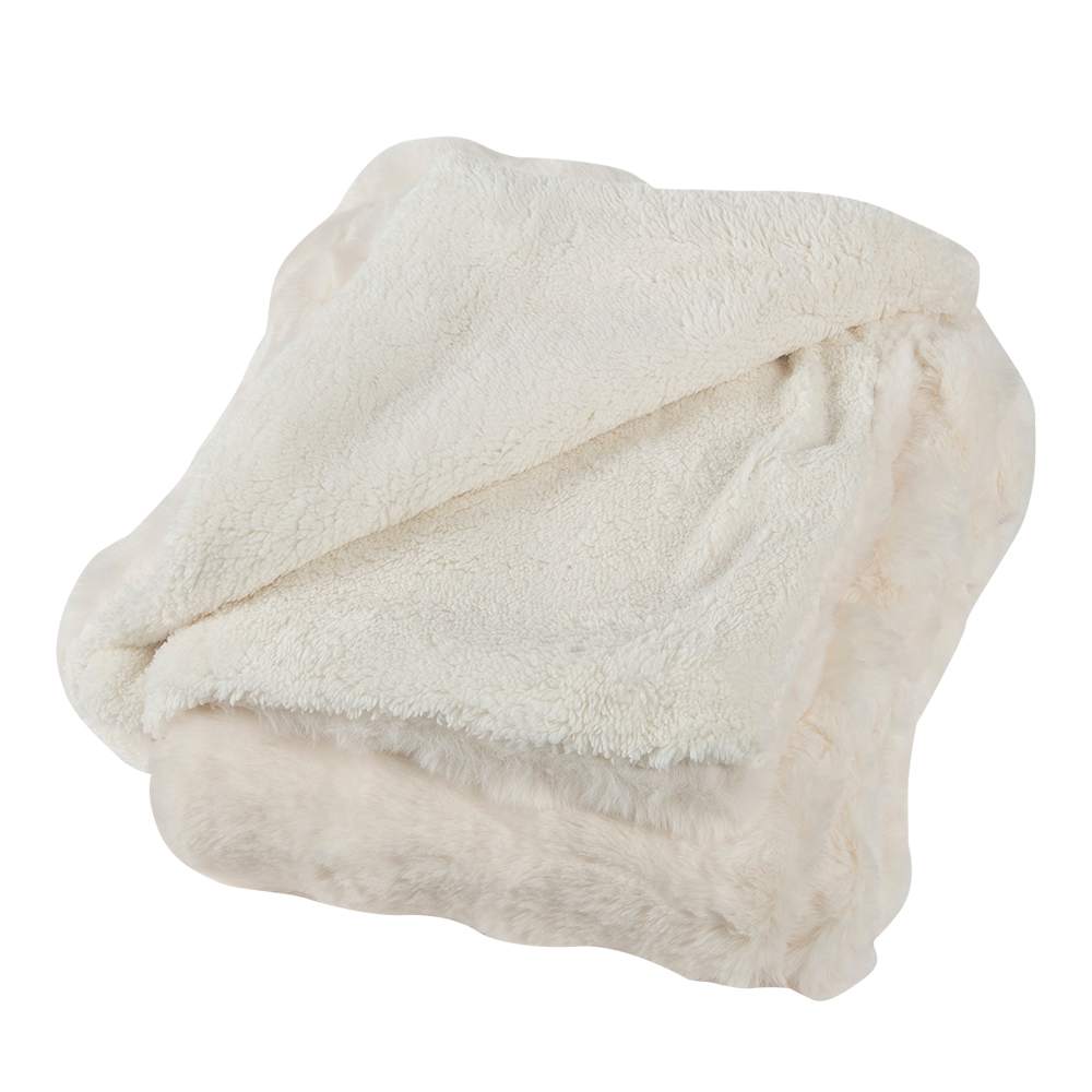 Jeté effet fourrure ivoire 49 1/4 po x 59 po ASTELLA