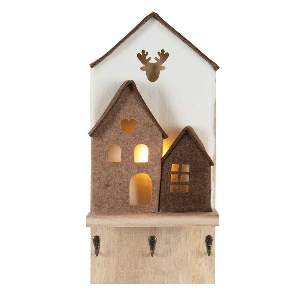 Décoration murale maisons lumineuses avec crochets