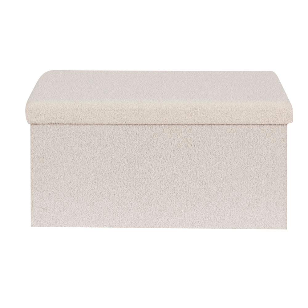 Pouf de rangement pliable Teddy crème 29 7/8 po ASTELLA