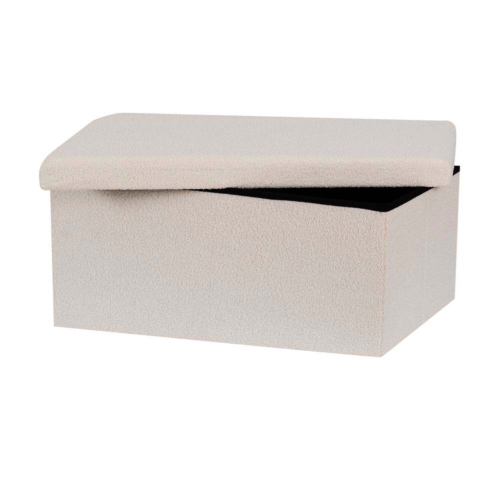 Pouf de rangement pliable Teddy crème 29 7/8 po ASTELLA