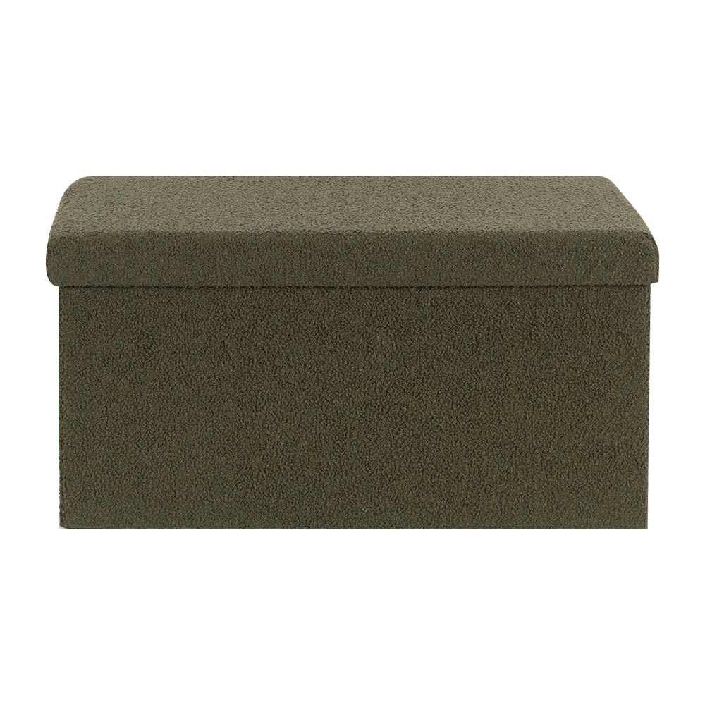Pouf de rangement pliable Teddy vert 29 7/8 po ASTELLA