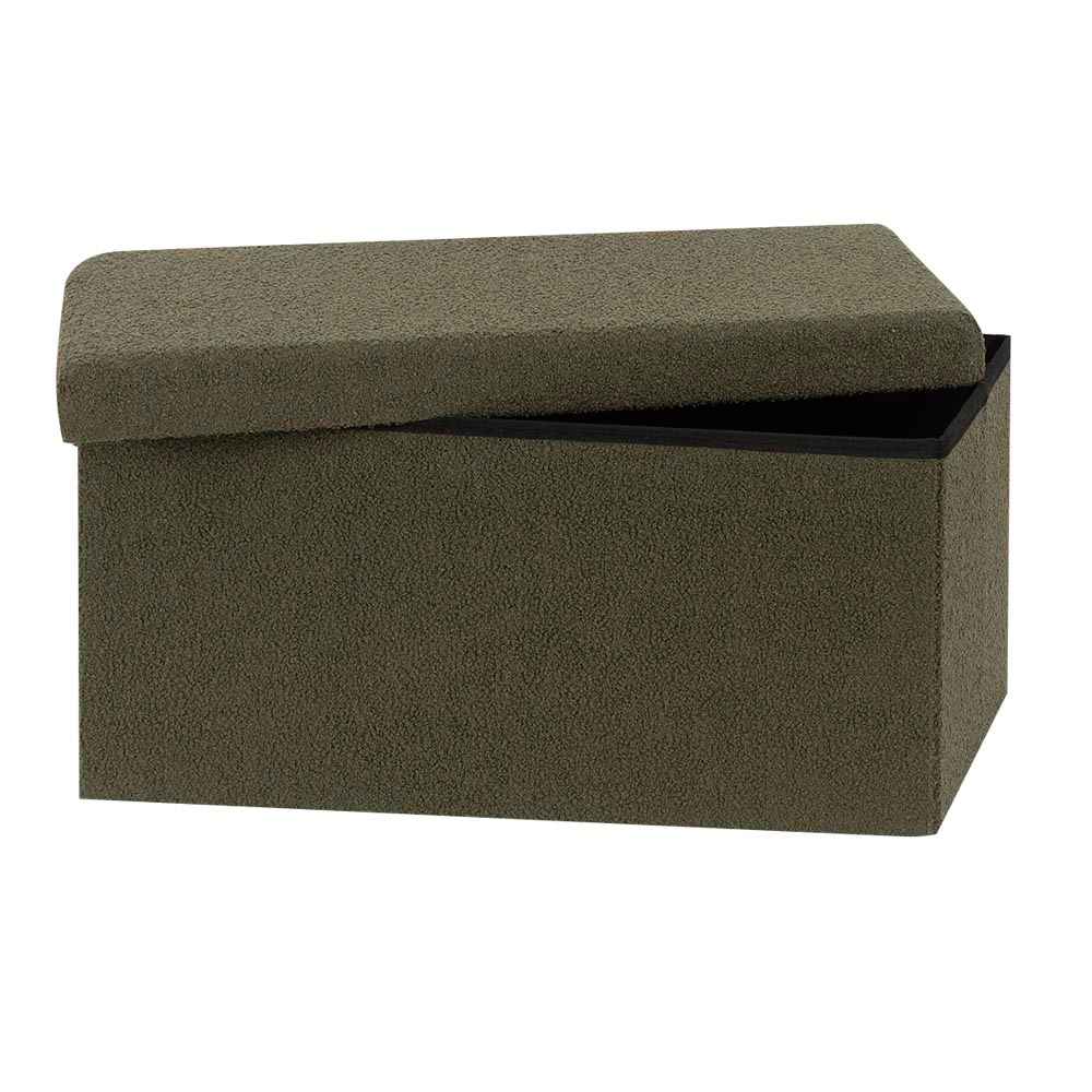 Pouf de rangement pliable Teddy vert 29 7/8 po ASTELLA