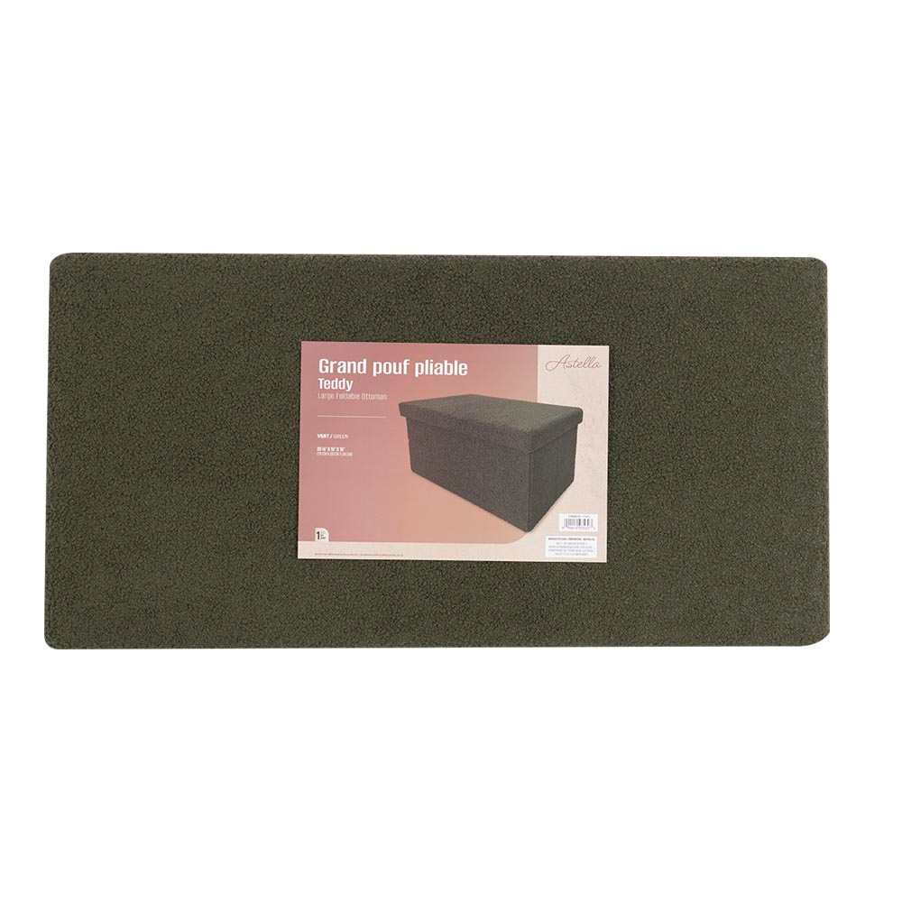 Pouf de rangement pliable Teddy vert 29 7/8 po ASTELLA