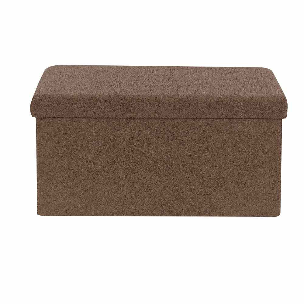 Pouf de rangement pliable Teddy brun 29 7/8 po ASTELLA