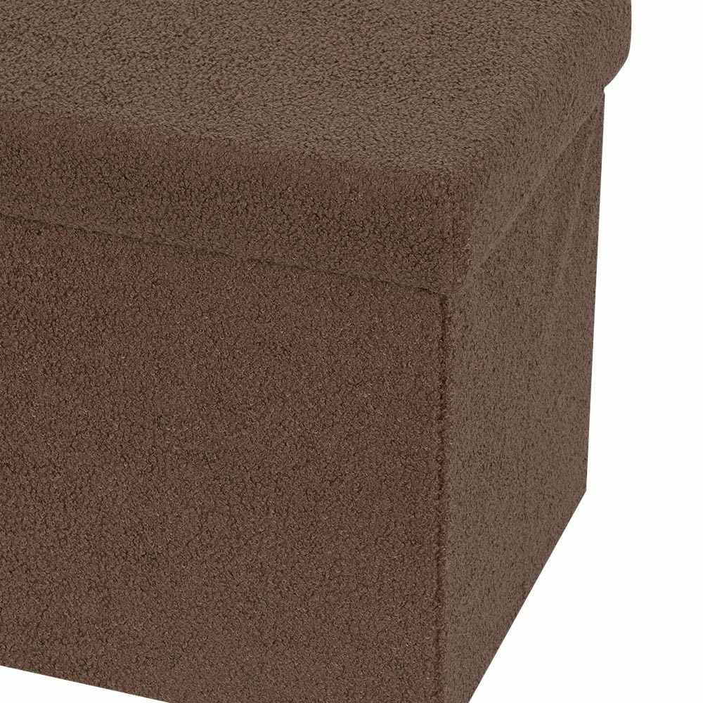 Pouf de rangement pliable Teddy brun 29 7/8 po ASTELLA