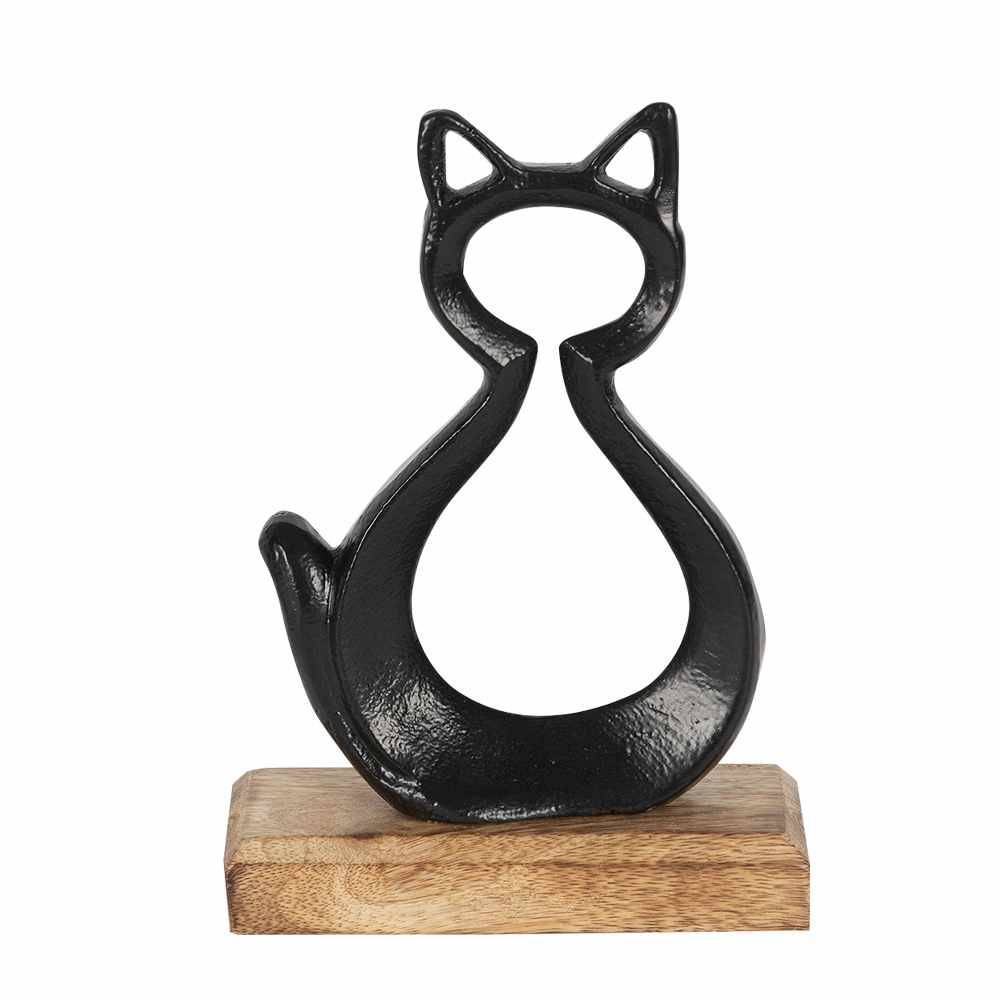 Décoration Chat assis sur socle