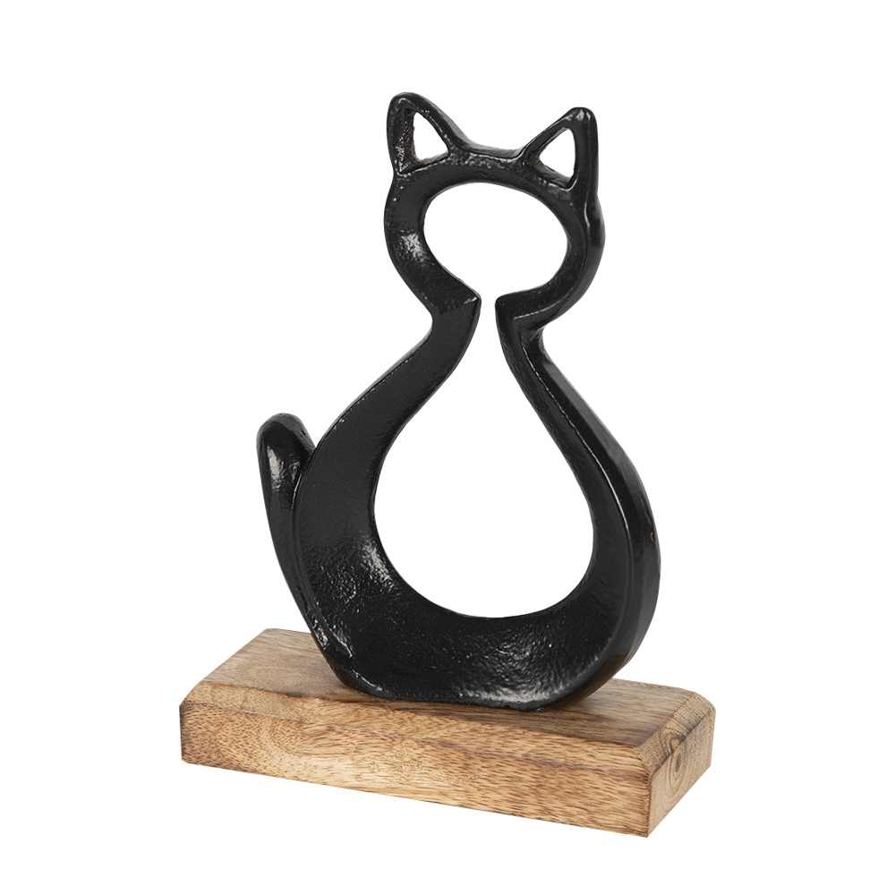 Décoration Chat assis sur socle