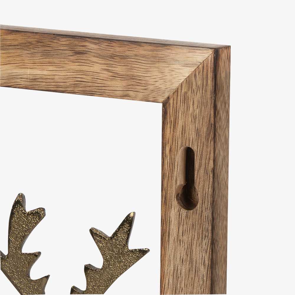 Décoration murale Renne et arbres en bois et aluminium 10 1/4 po x 11 3/4 po ASTELLA