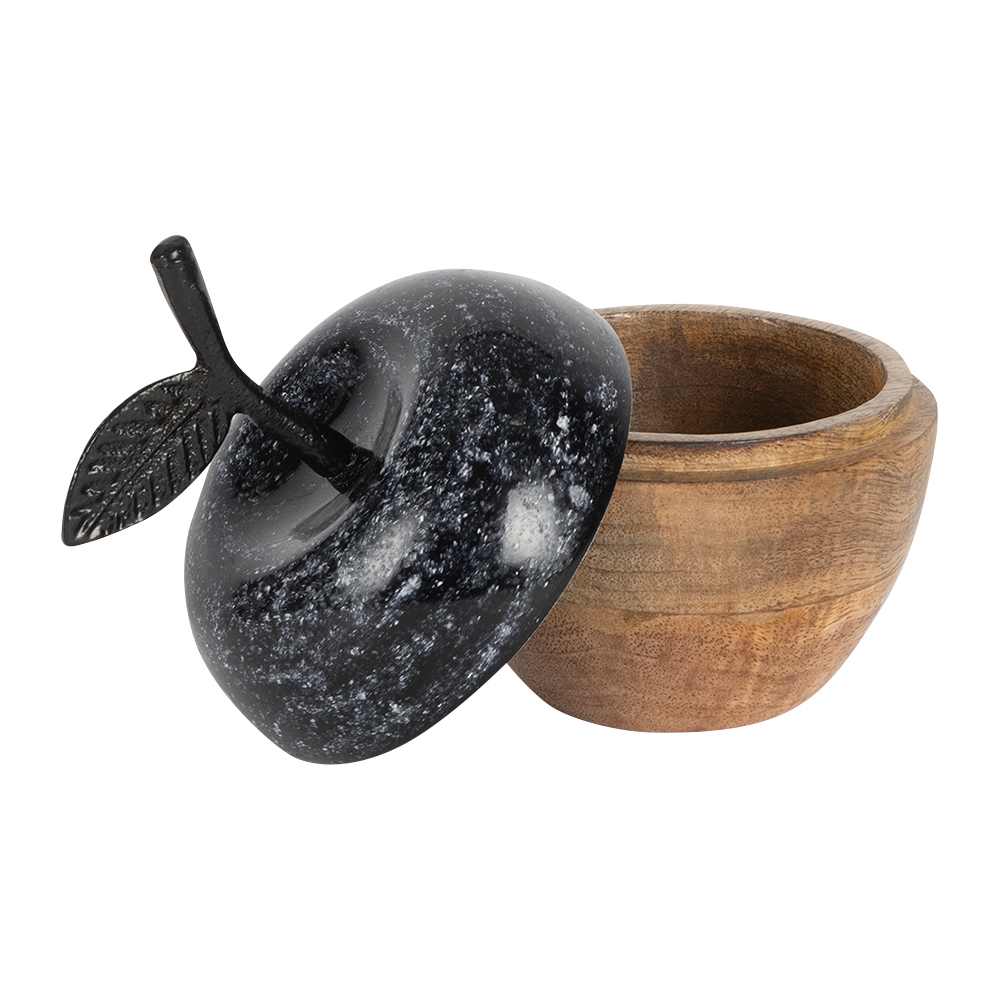 Décoration coffret pomme avec feuille