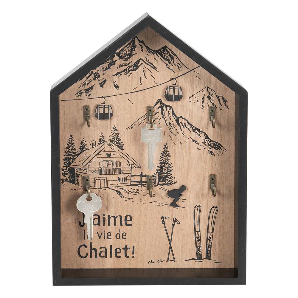Décoration murale avec crochets pour clés Chalet