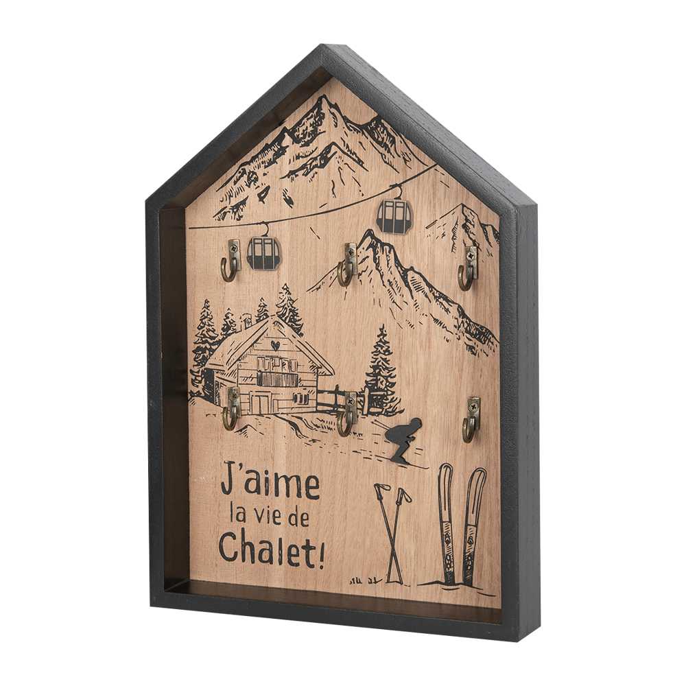 Décoration murale avec crochets pour clés Chalet