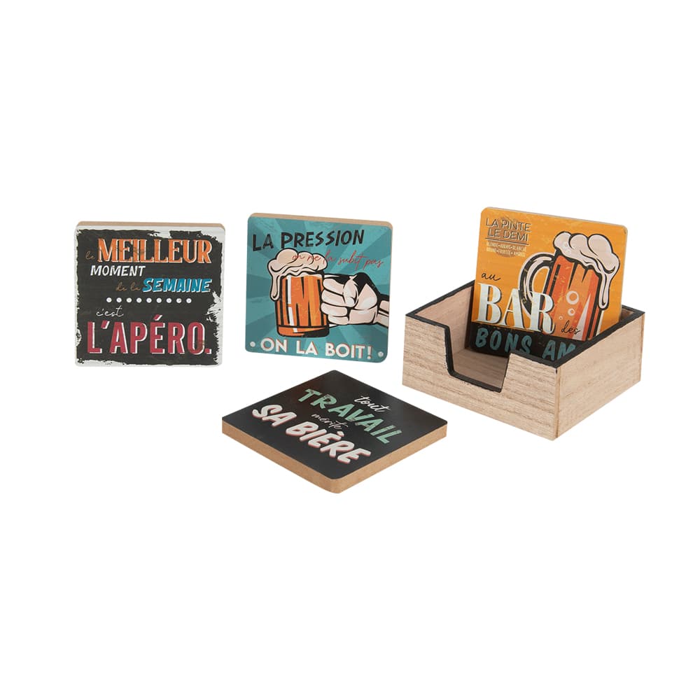 Ensemble de 4 sous-verres apéro