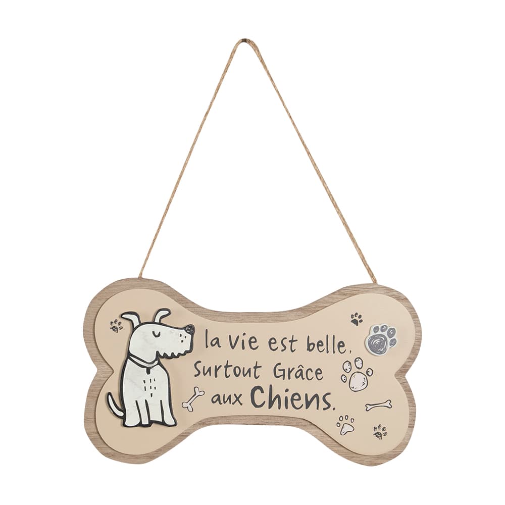 Décoration murale La vie est belle surtout grâce aux chiens