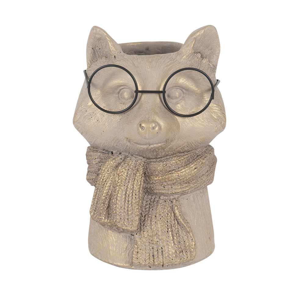 Pot décoratif en ciment Gaston le raton brun ASTELLA