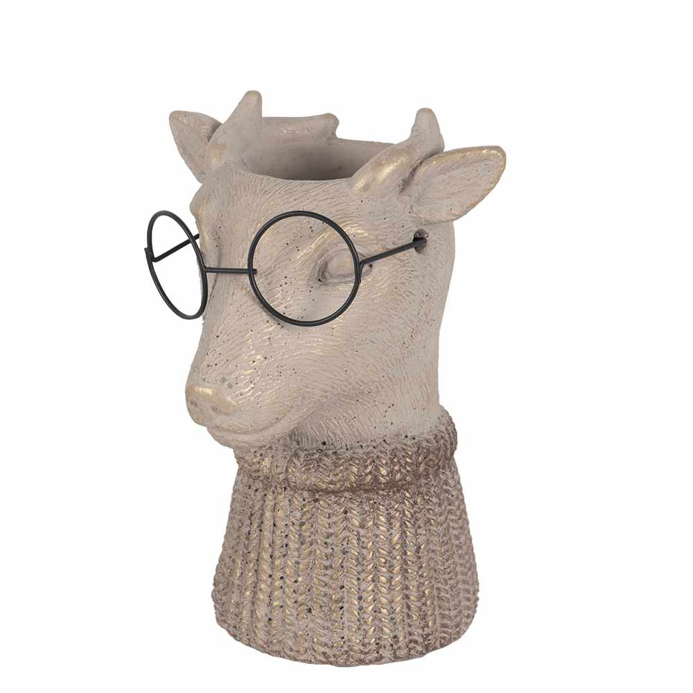 Pot décoratif en ciment Robert le cerf brun ASTELLA