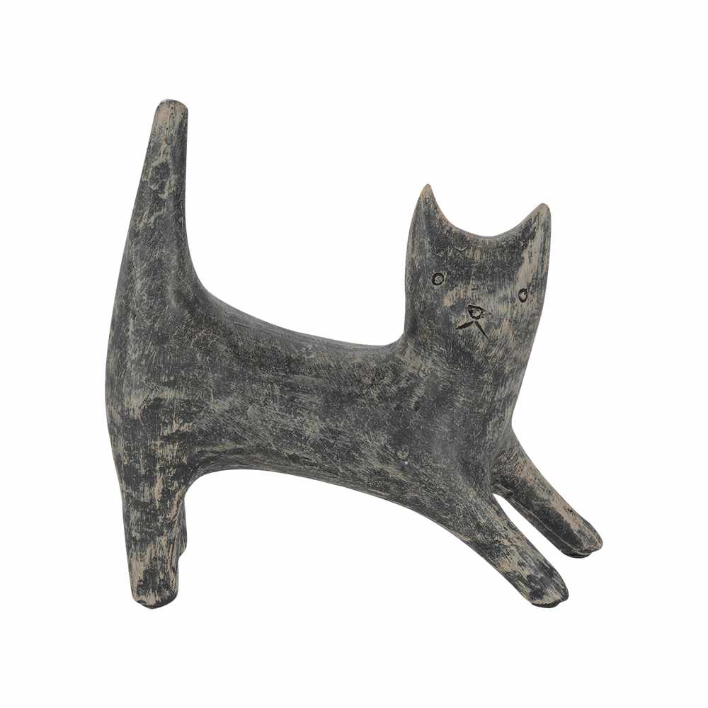 Chat décoratif en polyrésine noire ASTELLA