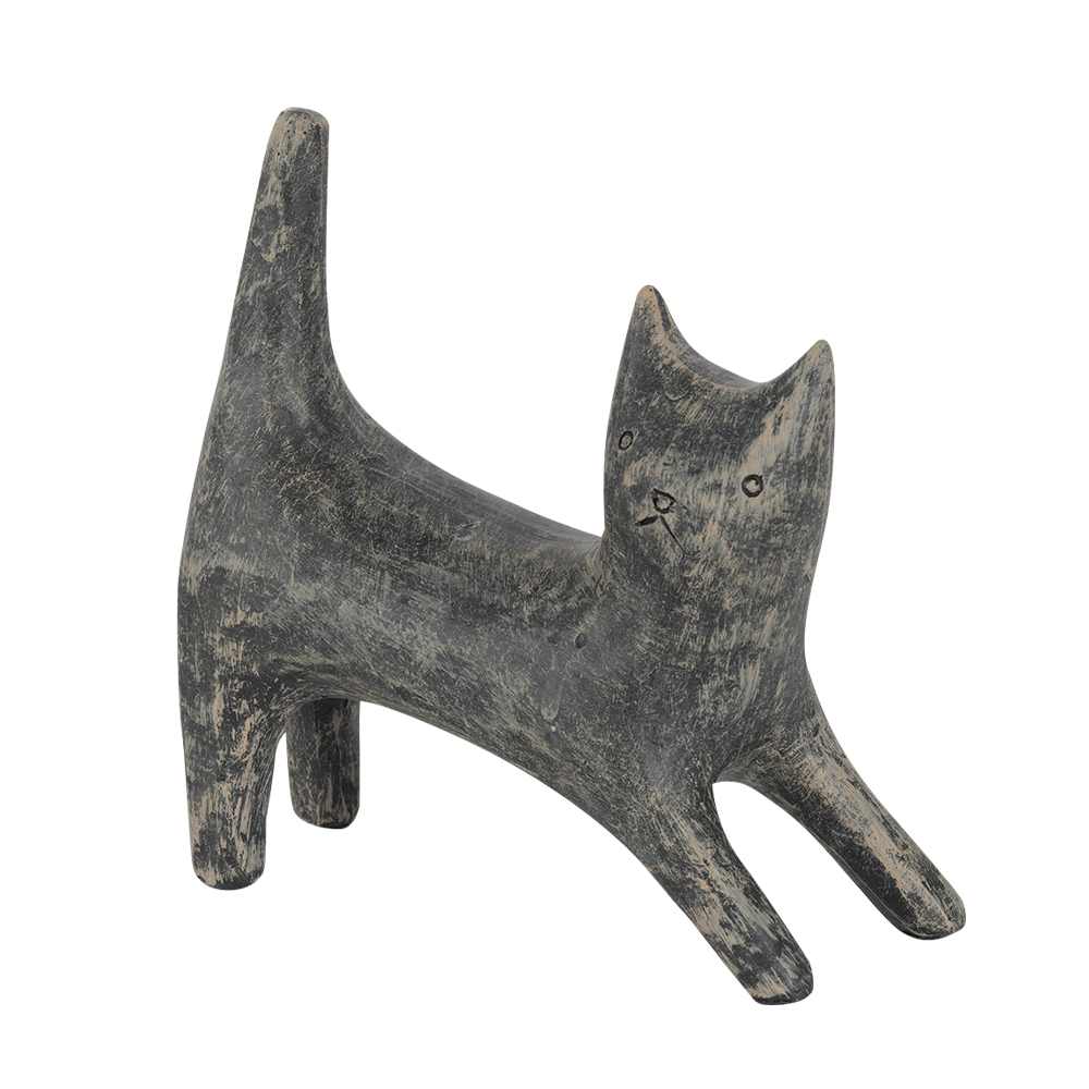 ASTELLA Black Decorative Polyresin Cat