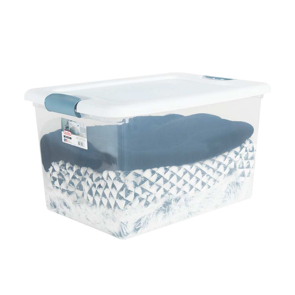 Bac de rangement avec couvercle clip 61 L