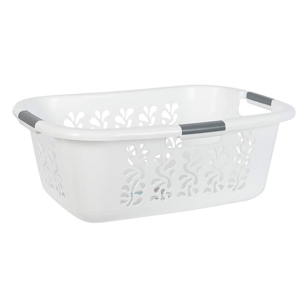 Panier à linge en plastique blanc 44&nbsp;L